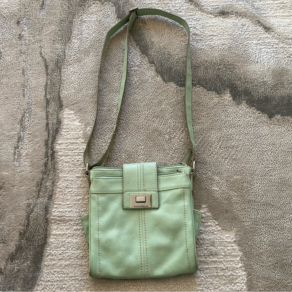 Tignanello Mint Green Crossbody Bag